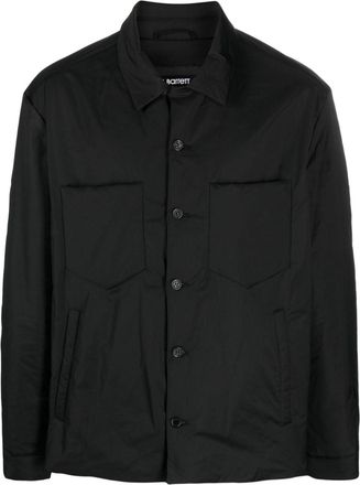 Neil Barrett patch-pockets padded shirt jacket - men - Elastane/Polyester/Recycled Polyester - S - Black