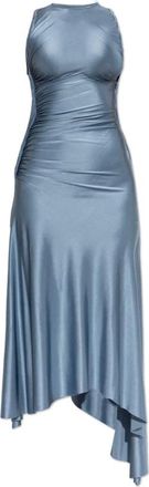 Victoria Beckham Midi Dresses, female, Blue, Size: S Sleeveless Twist Detail Dress