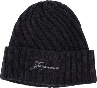 Jacquemus Kasjmier Grijs Beanie Hoed - unisex - Hoeden - Grijs - ONE Size - Kasjmier - Accessoires