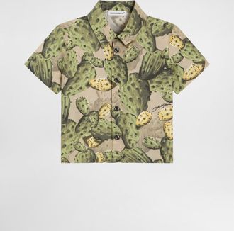 Dolce & Gabbana Cactus-print Poplin Shirt - Man Multicolor 12/18 Months
