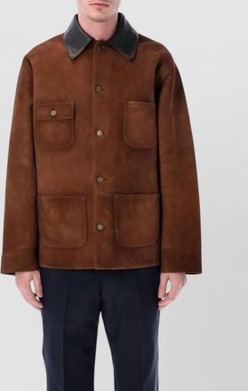 Prada suede caban jacket vintage effect collar