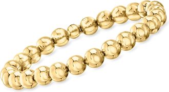 Ross-Simons Italian 8mm 18kt Gold Over Sterling Bead Stretch Bracelet
