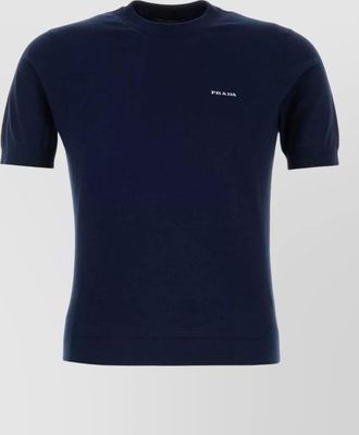 Prada cotton crew neck short sleeve sweater