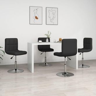 vidaXL Sillas De Comedor 4 Unidades Cuero Sint&eacute;tico Negro Vidaxl