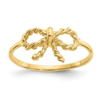 Diamond2Deal 14k Yellow Gold Polished Bow Ring