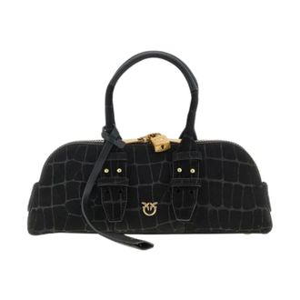 Pinko Handbags, female, Black, Size: ONE SIZE Bowling Baguette