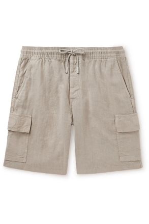 Vilebrequin Straight-Leg Linen Drawstring Cargo Shorts