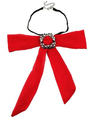 Eyecandy LA Eye Candy La Glass Crystal Bow Necklace