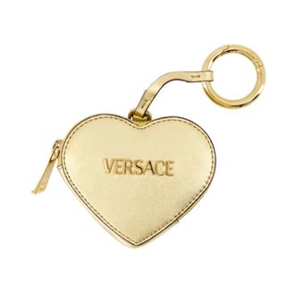 Versace Tag Metallic Coin Pouch - female - Versace - Keychains - Yellow - ONE SIZE - Accessories