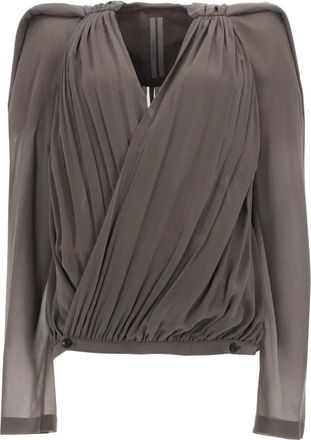 Rick Owens Dames, Blouses & Shirts, Grijs, Maat: M Katoen