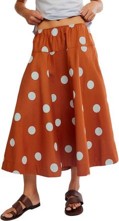 Free People Betty Drop Waist Maxi Skirt in Sugar Almond Combo at Nordstrom, Size X-Small