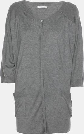 Marina Rinaldi Grey Knit Button Front Sweater