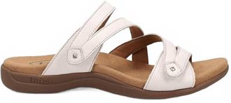 Taos Womens Double U Leather Strap Sandals In White