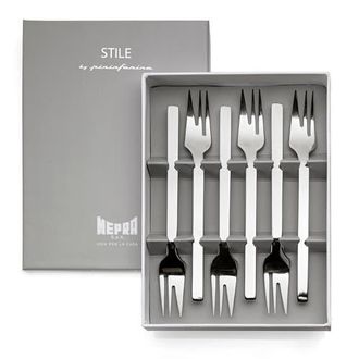 Mepra Stile By Pininfarina Cake Fork Set - 6 Pieces in Silver at Nordstrom