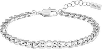 BOSS Curb-chain bracelet with logo detail