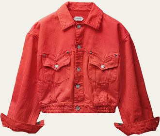 Versace Oversized Blouson Denim Jacket