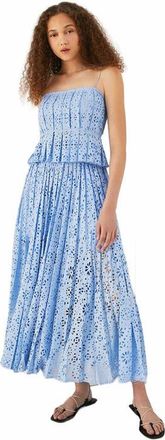 Rebecca Taylor Geo Eyelet Pleated Tank in Bluebird at Nordstrom, Size 12