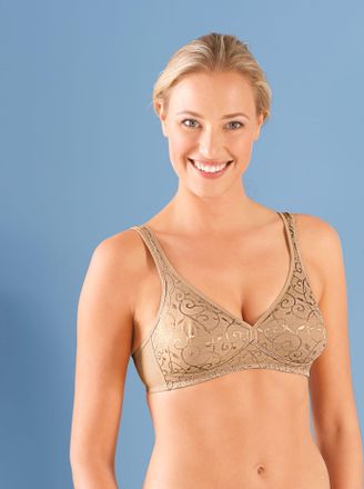 Triumph B&uuml;gelloser BH TRIUMPH, Damen, Gr. 100, Cup D, beige (elfenbein), 38% Polyamid, 35% Baumwolle, 22% Elasthan, 5% Polyester, BHs B&uuml;gelloser BH