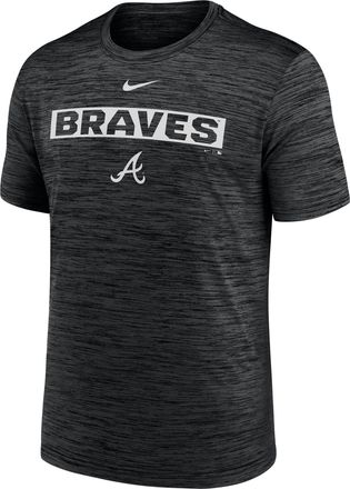 Nike Atlanta Braves Velocity Nike Mens Dri-FIT MLB T-Shirt in Black | NKPQ00AAW-RWH