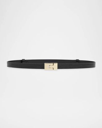 Tom Ford Interlock T Tejus-Embossed Leather Belt