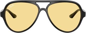 Ray-Ban Cats 5000 59mm Pilot Sunglasses in Black /Yellow at Nordstrom