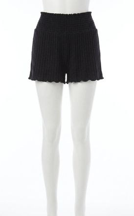 Z Supply Dawn Smocked Rib Short In Black Sand