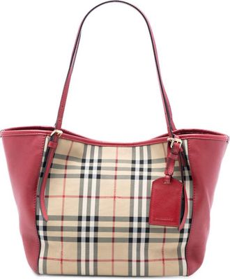 Burberry Pre-owned Burberry Small Haymarket Check Canvas and Leather Canterbury Tote O3UU6TGIRBZ35RXG