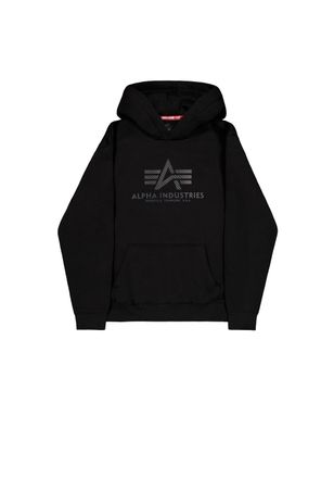 Alpha Industries Hoodie ALPHA INDUSTRIES Basic Hoodie Carbon, Herren, Gr. M, schwarz (schwarz, schwarz), Obermaterial: 80% Baumwolle, 20% Polyester, regular fit, Sweat