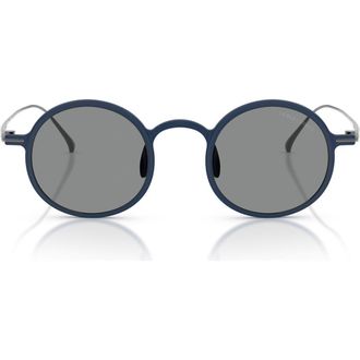 A|X Armani Exchange 46mm Small Phantos Sunglasses in Matte Blue /Blue at Nordstrom