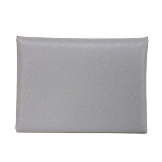 Herm&egrave;s Gray Epsom Leather Coin Purse/Coin Case (Pre-Owned)