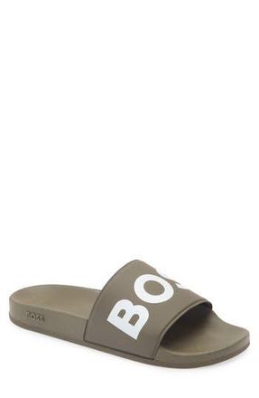 BOSS Sean Slide Sandal in Dark Green at Nordstrom Rack, Size 10