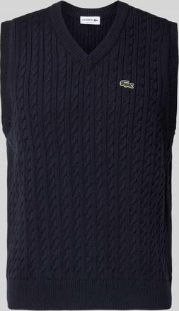 Lacoste Regular Fit Pullunder aus Baumwoll-Mix in Dunkelblau, Gr&ouml;&szlig;e XXL