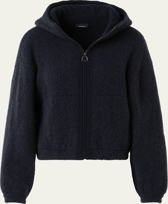 Akris Cashmere-Silk Boucle Knit Hoodie