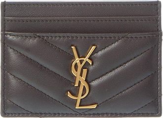 Saint Laurent Monogram Matelasse Leather Card Holder