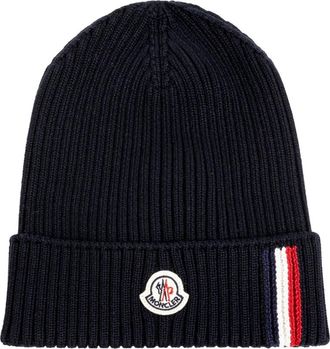 Moncler Wol Set: Muts- Sjaal - unisex - Hoeden - Blauw - M - Wol - Accessoires