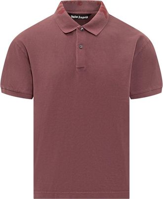 Palm Angels Red Solid Shirt Collar Polo