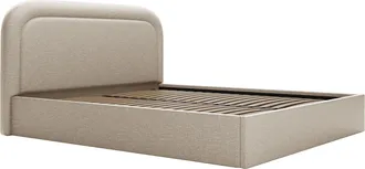 Vente-Unique Letto Con Contenitore 140 X 190 Cm Tessuto Chin&eacute; Beige - Fireza Ii