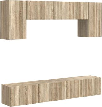 vidaXL Conjunto De Mueble De Tv 4 Uds. Roble Sonoma Vidaxl