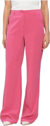 Ydence Pants Solange Tall - Dames - Wijde Broeken - Roze - M - Polyester - Broeken