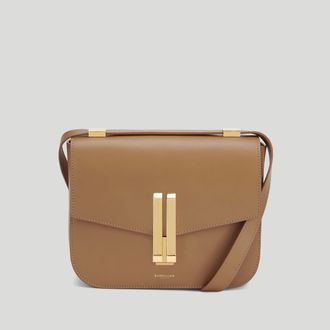 DeMellier The Vancouver in Deep Toffee Smooth Leather Crossbody bag
