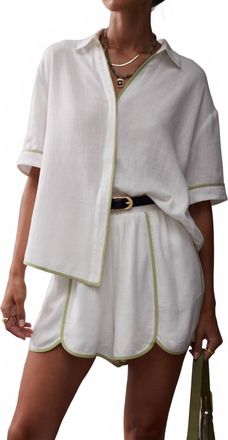 SANCIA Ellis Shirt In Creme/pistachio