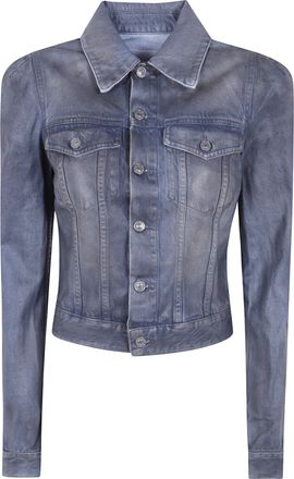 7 For All Mankind Jacket Puff Sleeves Trucker