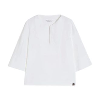 Max Mara Blouses, female, White, Size: 2XS V-neck Blouse