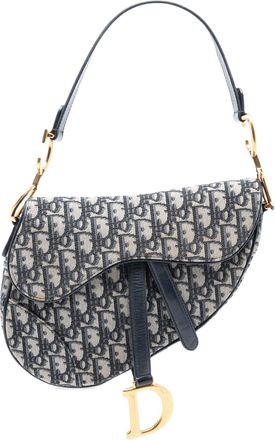 Dior Pre-owned Womens Oblique Canvas Saddle Bag - Light Grey Textile - One Size