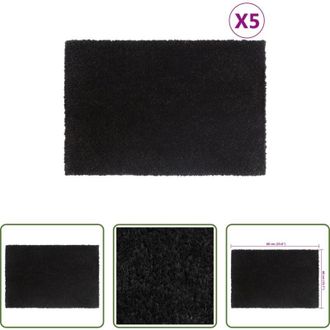 vidaXL Zerbino antipolvere - Zerbini 5 pz Neri 40x60 cm in Fibra di Cocco