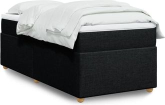 vidaXL Vidaxl - Cama Box Spring Con Colch&oacute;n Tela Negro 90x190 Cm