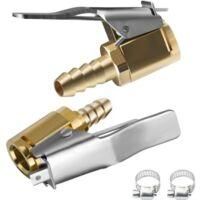 OEM Adaptador De V&aacute;lvula Para Neum&aacute;ticos De Coche, 2 Infladores De Lat&oacute;n De 6 Mm (1/4 De Pulgada), Clip De Conversi&oacute;n Para Cabezal De V&aacute;lvula, Compatible 