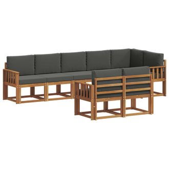 vidaXL Conjunto De Sof&aacute;s De Exterior 8 Pcs Natural Y Antracita Vidaxl