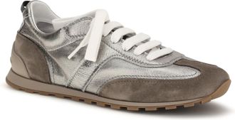 Brunello Cucinelli Womens Suede Sneakers Titanium