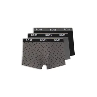 BOSS Three-pack of logo-detail trunks in stretch cotton